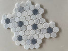 Crystal White & Opaque Grey Honed Hexagon Mosaic Tile