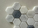 Crystal White & Opaque Grey Honed Hexagon Mosaic Tile