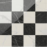 18x18 Checkerboard Pattern Carrara Honed Marble and Nero Marquina Honed Marble - MosaicBros.com