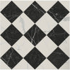 12x12 Checkerboard Pattern Nero Marquina Polished Marble and Carrara Polished Marble