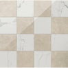 18x18 Checkerboard Pattern Ivory Polished Marble and Carrara Polished Marble - MosaicBros.com