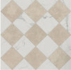 18x18 Checkerboard Pattern Ivory Polished Marble and Carrara Polished Marble - MosaicBros.com