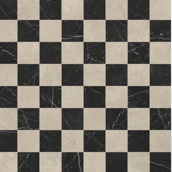 18x18 Checkerboard Pattern Ivory Polished Marble and Nero Marquina Polished Marble - MosaicBros.com