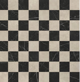 18x18 Checkerboard Pattern Ivory Polished Marble and Nero Marquina Polished Marble - MosaicBros.com