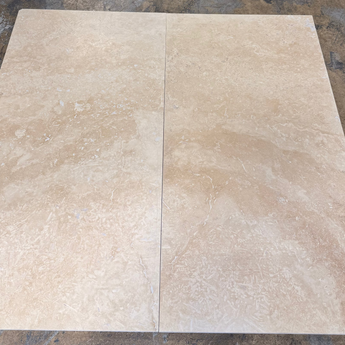 24 x 48 Filled and Honed Ivory Travertine Tile - MosaicBros.com