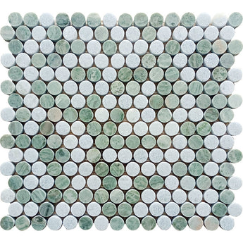 ARAN Mint Green, Blue Celeste Mosaic Tile - MosaicBros.com
