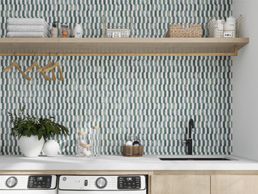 DUBLIN Mint Green, Thassos Mix Mosaic Tile - MosaicBros.com