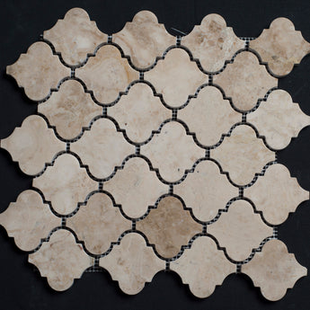Cappuccino Marble Lantern Polished  Mosaic Tile - MosaicBros.com