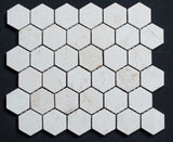 Limra Limestone 2x2 Hexagon Polished Mosaic - MosaicBros.com