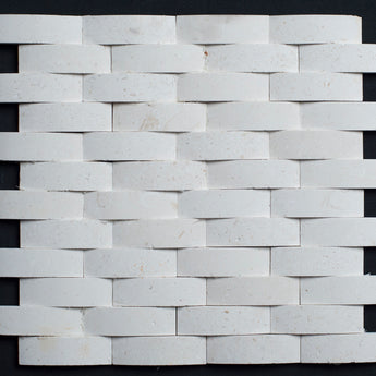 Limra Limestone 1x3 Curve Honed Mosaic - MosaicBros.com