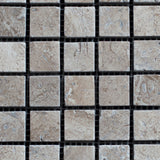 Lunar Noce Travertine 1x1 Tumbled Mosaic - MosaicBros.com