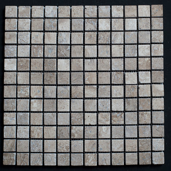 Lunar Noce Travertine 1x1 Tumbled Mosaic - MosaicBros.com