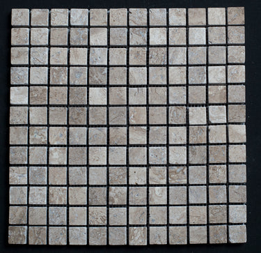 Lunar Noce Travertine 1x1 Tumbled Mosaic - MosaicBros.com