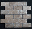 Lunar Noce Travertine 2x4 Tumbled Mosaic - MosaicBros.com