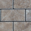 Lunar Noce Travertine 2x4 Tumbled Mosaic - MosaicBros.com