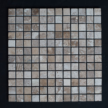 Lunar Noce Travertine 1x1 Honed and Filled Mosaic - MosaicBros.com