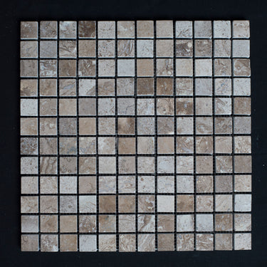 Lunar Noce Travertine 1x1 Honed and Filled Mosaic - MosaicBros.com
