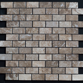 Lunar Noce Travertine 1x2 Honed and Filled Mosaic - MosaicBros.com