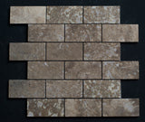 Lunar Noce Travertine 2x4 Honed and Filled Mosaic - MosaicBros.com
