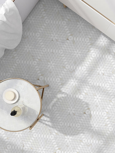 PALAU Calacatta Gold, Thassos Mix Mosaic Tile - MosaicBros.com
