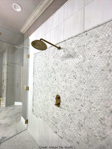 PALAU Calacatta Gold, Thassos Mix Mosaic Tile - MosaicBros.com