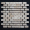 Ivory Travertine 1x2 Honed and Filled Mosaic - MosaicBros.com