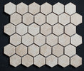 Ivory Travertine 2x2 Hexagon Honed and Filled Mosaic - MosaicBros.com