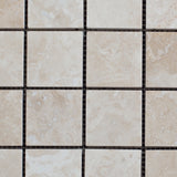 Ivory Travertine 2x2 Honed and Filled Mosaic - MosaicBros.com