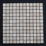 1 x 1 Tumbled Ivory Travertine Mosaic Tile - MosaicBros.com