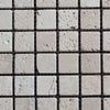 1 x 1 Tumbled Ivory Travertine Mosaic Tile - MosaicBros.com