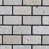 1 x 2 Tumbled Ivory Travertine Brick Mosaic Tile - MosaicBros.com