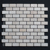 1 x 2 Tumbled Ivory Travertine Brick Mosaic Tile - MosaicBros.com