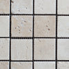 Ivory Travertine 2x2 Tumbled Mosaic - MosaicBros.com