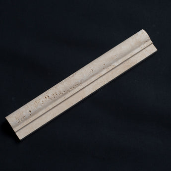 Ivory Travertine 2x12 Ogee Edge Honed and Unfilled Tile - MosaicBros.com