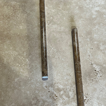 Moka Travertine 3/4x12 Bullnose Pencil Polished - MosaicBros.com
