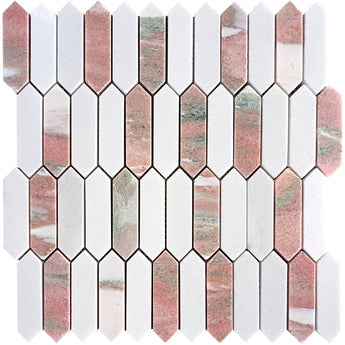 BERGEN Thassos, Norway Rose Mosaic Tile - MosaicBros.com