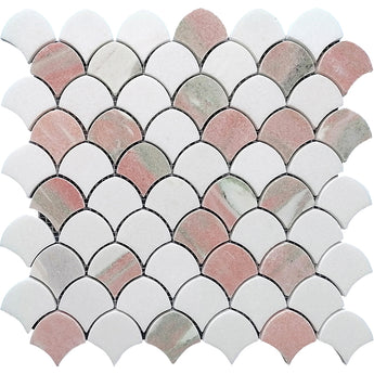OSLO Thassos, Norway Rose Mosaic Tile - MosaicBros.com