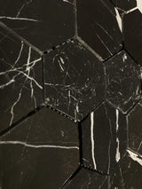 Nero Marquina Marble 3x3 Hexagon Honed Mosaic - MosaicBros.com