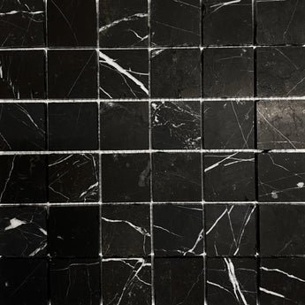 Nero Marquina Marble 2x2 Honed Mosaic - MosaicBros.com