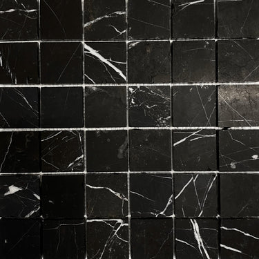 Nero Marquina Marble 2x2 Honed Mosaic - MosaicBros.com