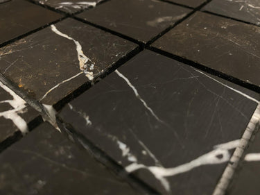 Nero Marquina Marble 2x2 Honed Mosaic - MosaicBros.com