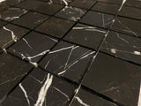 Nero Marquina Marble 2x2 Honed Mosaic - MosaicBros.com