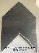 Nero Marquina Big Chevron Polished Mosaic Tile - MosaicBros.com