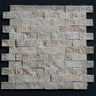 Lunar Noce Travertine 1x2 Split Face Mosaic - MosaicBros.com