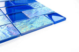Crystal Aqua Osaka Deep Blue Multangular Glass Mosaic Tile - MosaicBros.com