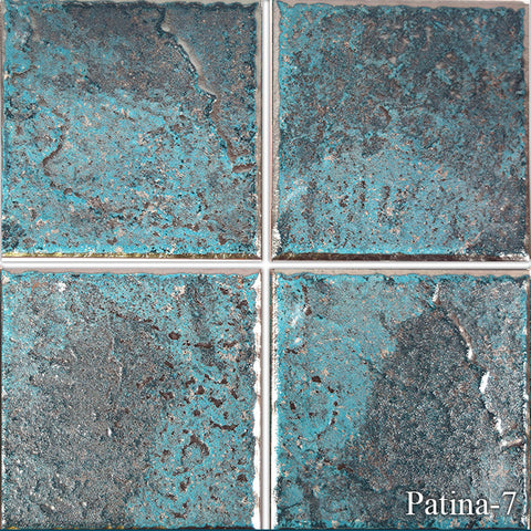 Patina Carribean Blue 6 x 6 Pool Tile Series