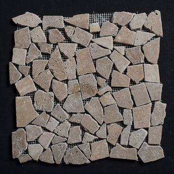 Lunar Noce Travertine Pebble Tumbled Mosaic - MosaicBros.com