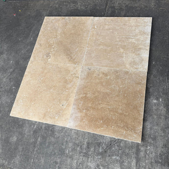 16 x 16 Filled and Honed Walnut Travertine Tile - MosaicBros.com