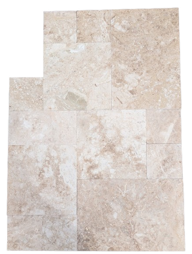 Cappuccino Marble Straight Edge Polished French Pattern Tile (Versailles Pattern) - MosaicBros.com