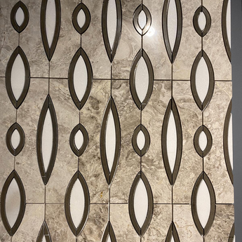 Piarro Moon Silver Thassos Foussana Grey Polished Mosaic Tile - MosaicBros.com
